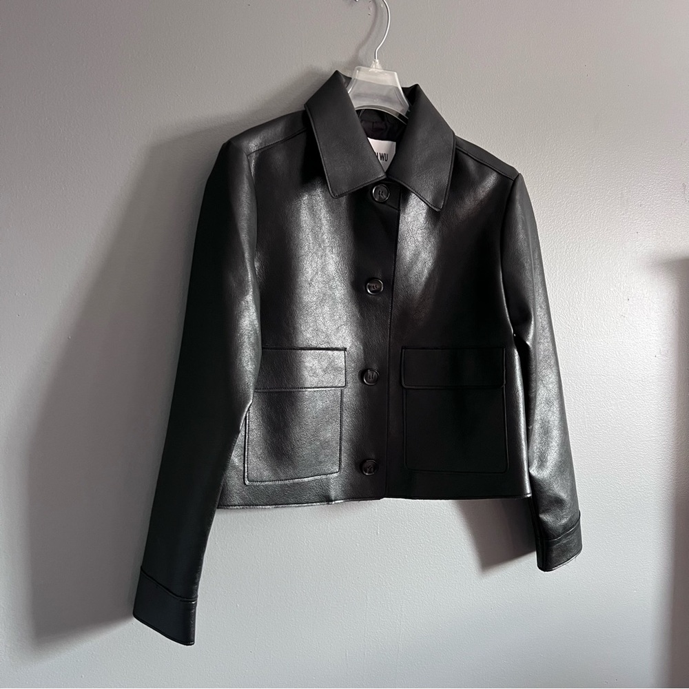 Jason Wu Black Faux Leather Jacket - Picture 3 of 11
